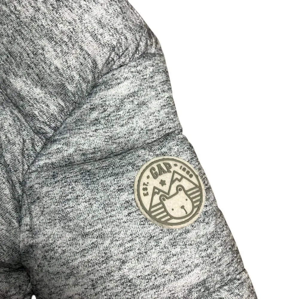 Baby Gap 0-6 Months Grey‎ Down Insulated Bunting Snowsuit Fleece Booties Puffer